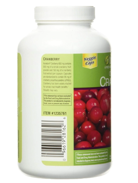 Cranberry 650mg, 140 Cápsulas, TruNature