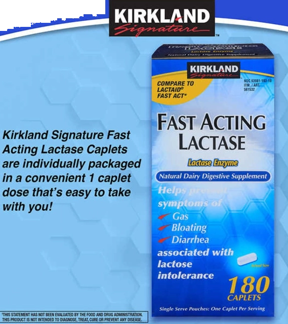 Lactase de ação Rápida, 180 Cápsulas, Kirkland