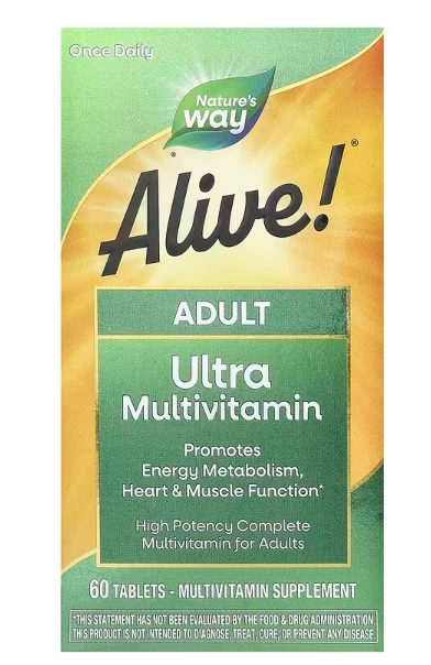Multivitamínico Alive! Completo de Ultra Potência para Adultos, 60 Comprimidos, Nature's Way