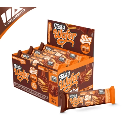 Tasty Wafer Slim, Sabor Chocolate Belga, 3 Unidades com 30g Cada, Adaptogen