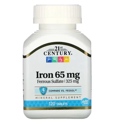 Ferro, 65mg, 120 Comprimidos, 21st Century