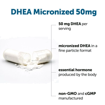 DHEA, 50mg, Equilíbrio Hormonal e Vitalidade, 240 Cápsulas, Micro Ingredients