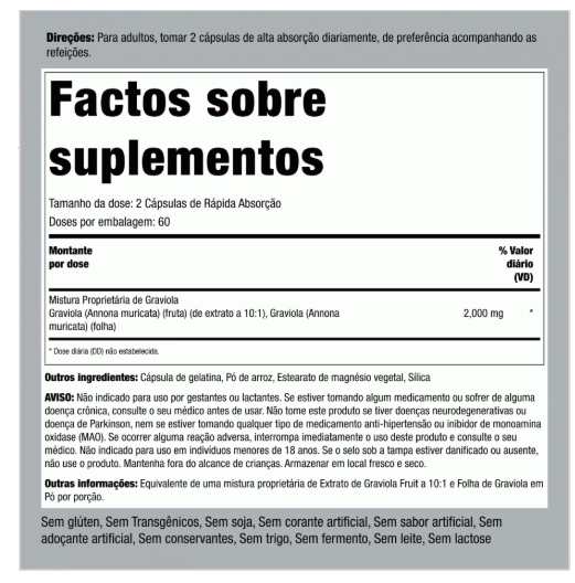 Graviola 2000mg, 120 Cápsulas, PipingRock