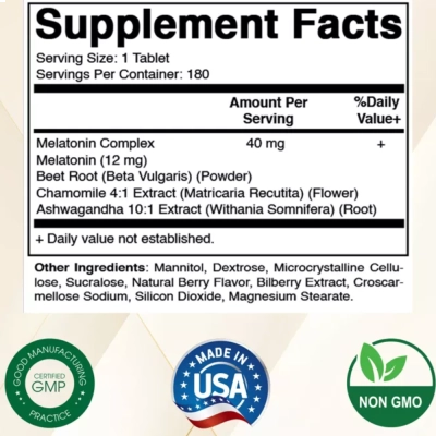 Complexo de Melatonina 40mg, 180 Cápsulas, VitaMatic
