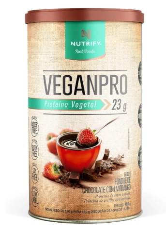 Vegan Pro, Sabores, 450g, Nutrify - Foundue de Chocolate com Morango