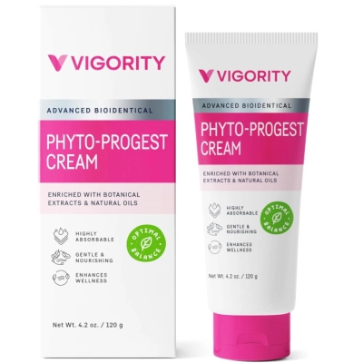 Creme Phyto-Pro, Para Conforto da Pele na Meia-Idade, à Base de Plantas, 120g, Vigority 