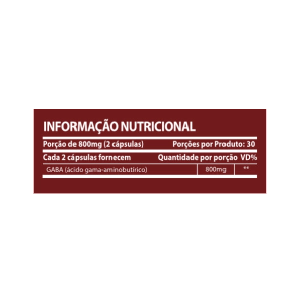 Gaba, Ácido Gama, 800mg, 60 Cápsulas, Sunfood