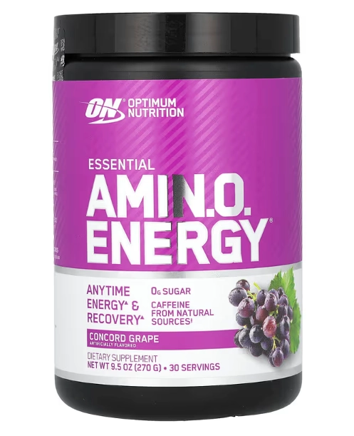 Essential AMINO Energy, Sabor Uva de Concórdia, 270g, Optimum Nutrition
