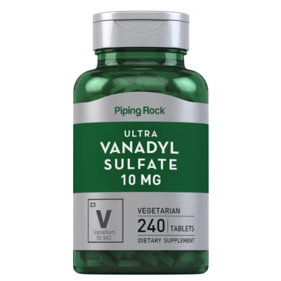 Vanadyl Sulfate 10mg, Complexo de Vanadil Ultra, 240 Comprimidos, PipingRock