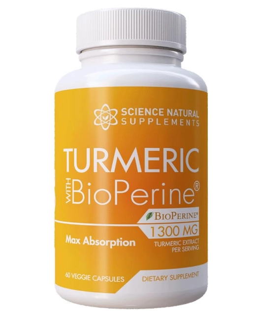 Turmeric, Cúrcuma com Bioperine 1300mg, 60 Cápsulas, Science Natural 