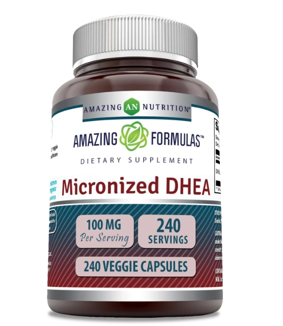 DHEA Micronizado, 100mg, 240 Cápsulas, Amazing Formulas