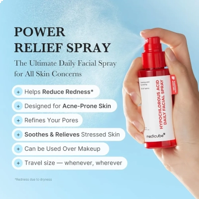 Spray Ácido Hipocloroso, 50ml Calmante para Pele Sensível, Bruma Facial, Medicube