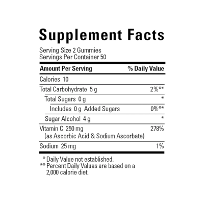 Zero Sugar, Vitamin C, 250mg, Orange Citrus, 100 Gummies, Nature Made