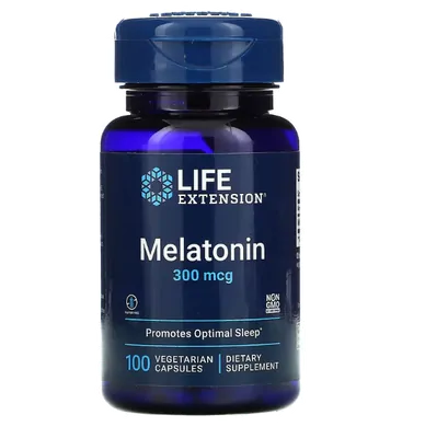 Melatonina 300mcg, 100 Cápsulas, Life Extension