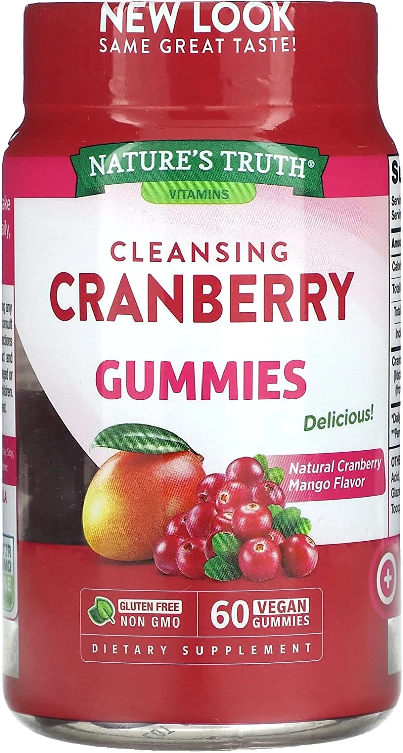 Cranberry 500mg, 60 gomas Sabor cranberry e manga, Nature's Truth