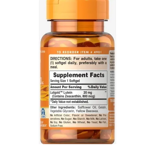 Luteína, 20mg, 60 Cápsulas, Puritans Pride