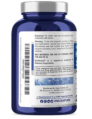 Ácido Hialurônico 300mg, 250 Cápsulas, NusaPure