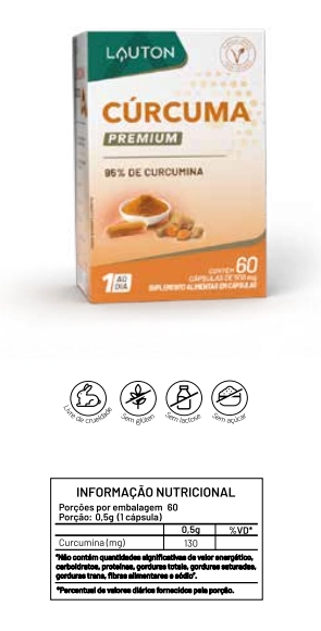 Cúrcuma, 130mg, 30 cápsulas, Lauton Nutrition