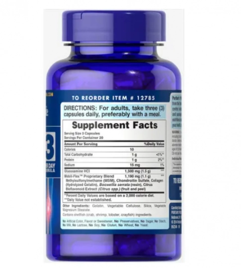 Força Dupla Glucosamina, Condroitina com MSM Joint Soother, 60 capsulas, Puritans Pride