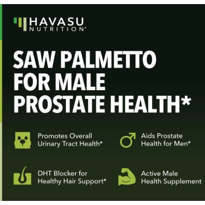 Saw Palmetto for Men Prostate Health, Saúde da Próstata, 100 Cápsulas, Havasu Nutrition