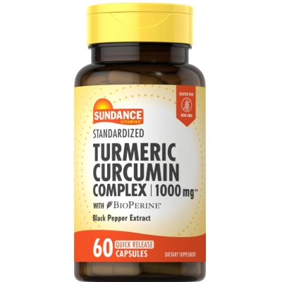 Turmeric Curcumin Complex , Cúrcuma 1000mg com BioPerine, 60 Cápsulas, Sundance 