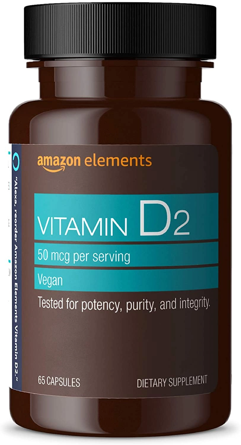 Vitamina D2, 2000 IU, 65 cápsulas, Amazon Elements