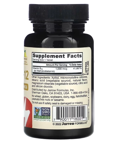 Metil B-12, 1.000mcg, 100 Pastilhas, Jarrow Formulas