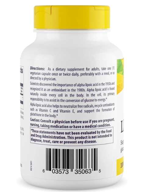 Ácido Alfa Lipóico 100mg, 120 Cápsulas, Healthy Origins