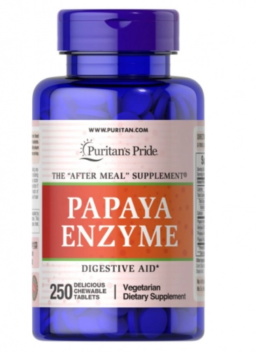 Papaya Enzima, 250 Comprimidos, Puritan's Pride