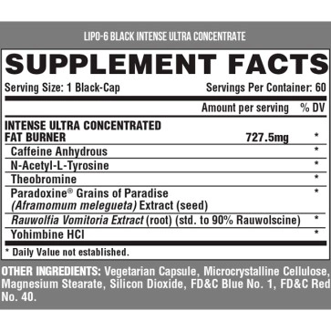 Lipo 6 Black Intense, Ultra Concentrado, 60 Capsulas, Nutrex