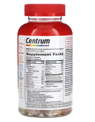 Centrum Multi + Ômega-3, Multigummies Sabor Morango, Limão e Laranja, 110 Gummies