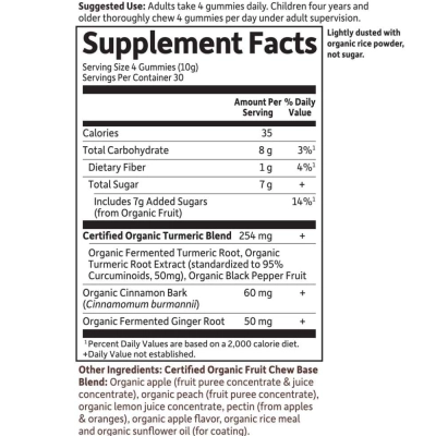 Cúrcuma, 350mg, Suporte Antioxidante e Saúde das Articulações, 120 Gomas Sabor Maçã, Garden of Life