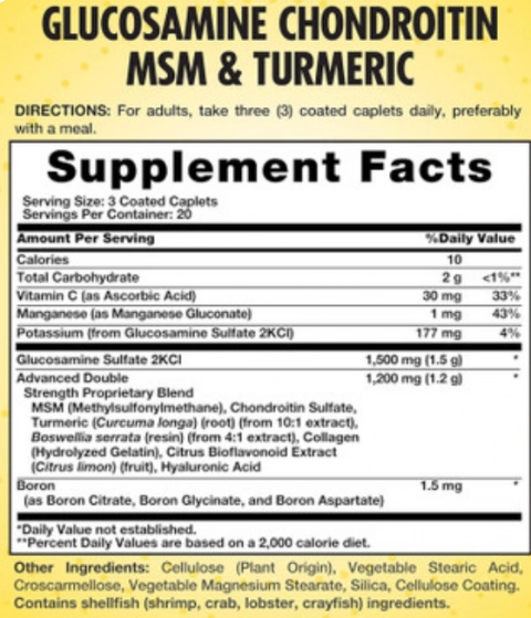 Glucosamina Condroitina, com MSM e Cúrcuma, 60 Cápsulas, Sundance