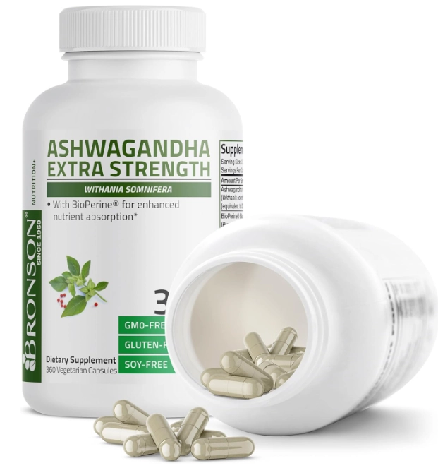 Ashwagandha Extra Strength, 360 Cápsulas, Bronson