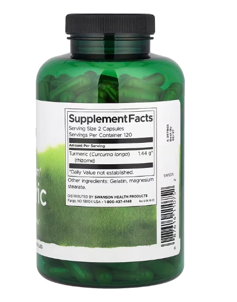 Turmeric, 1.440mg, 240 cápsulas, Swanson
