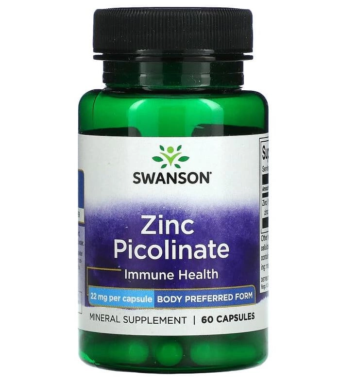 Picolinato de Zinco, 22 mg, 60 Cápsulas, Swanson