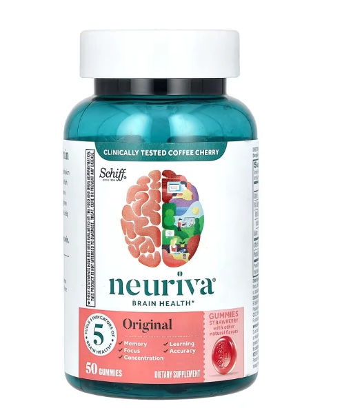 Neuriva Brain Performance, Original, 50 Gomas Sabor Morango, Schiff