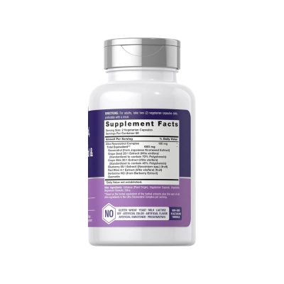 Resveratrol, Berberine, Grape Seed &amp; Quercetin, 600Mg, 120 Cápsulas, Horbaach