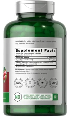 Cranberry 15000mg, Com Vitamina C, 250 cápsulas, Horbaach