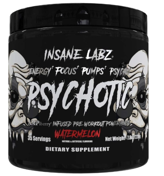 Pré Treino Psychotic Black, Sabor Watermelon, 220g, Insane Labz