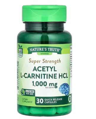 Acetil L-Carnitina, 1000mg, 30 cápsulas, Nature's Truth