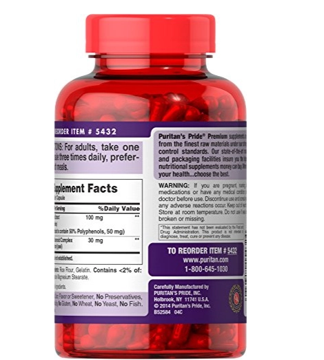 Grape Seed Extract, Semente de Uva 100mg, 200 Cápsulas, Puritan's Pride