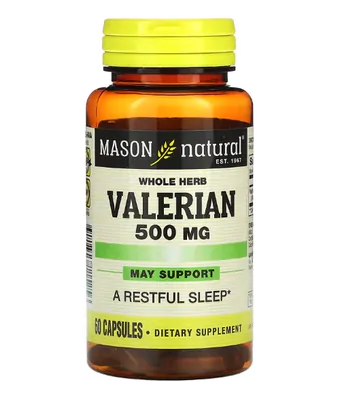 Valeriana, 500mg, 60 cápsulas, Mason Natural