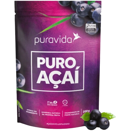 Puro Açaí em Pó, 200g, PuraVida