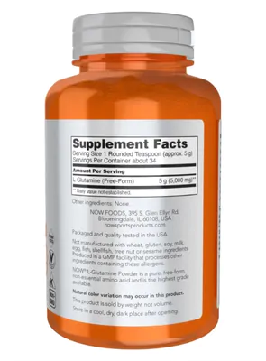 L-Glutamina em Pó, 5.000mg, 170g, Now