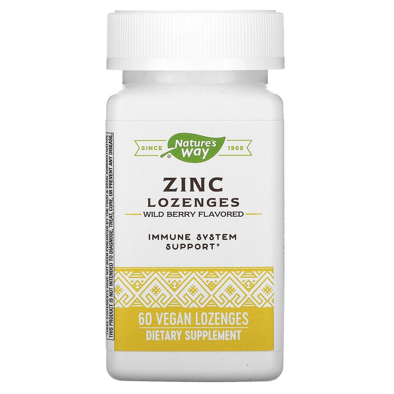 Zinco, 23mg, 60 pastilhas, aroma de frutas silvestres, Nature's Way