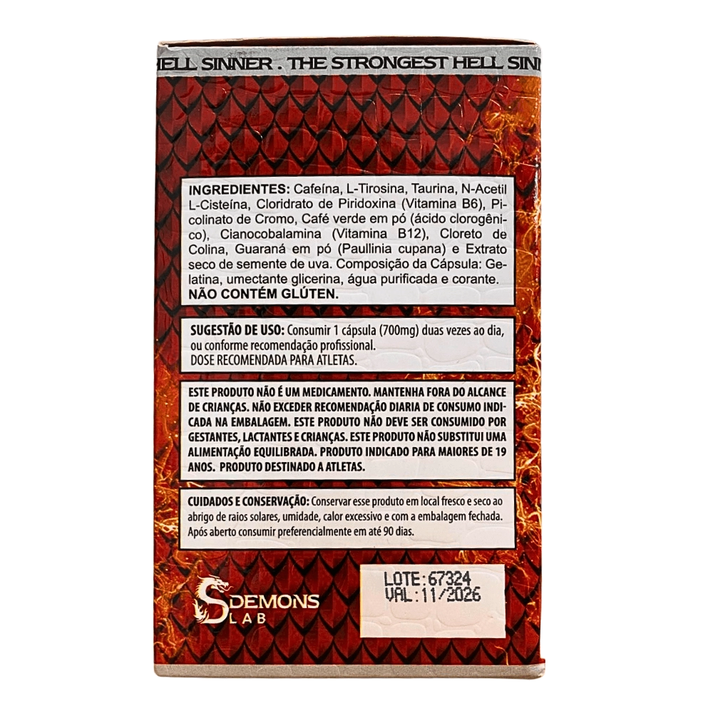Hell Sinner Termogênico 60 Cápsulas - Demons Lab