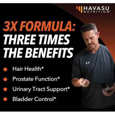 Saw Palmetto 3x Formula, com Extrato de Urtiga e Semente de Abóbora, 120 Cápsulas, Havasu Nutrition