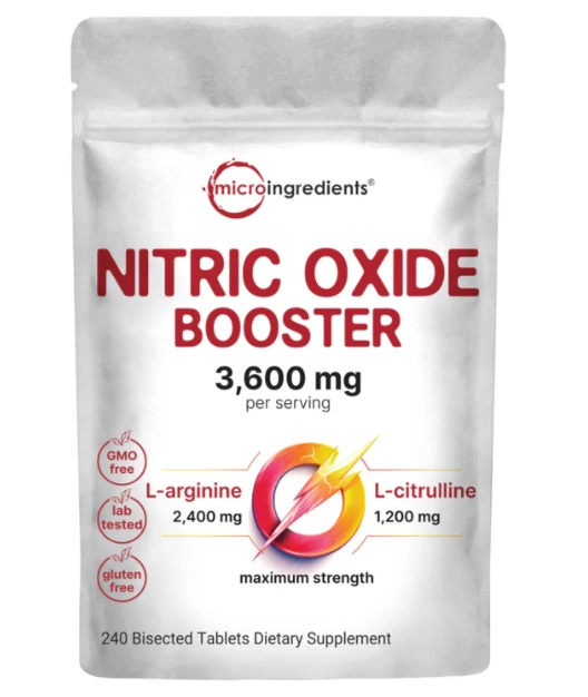 Nitric Oxide Booster 3600mg, 240 Comprimidos, Micro Ingredients