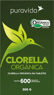 Clorella Orgânica, 500mg, 200 Tabletes, Puravida